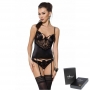 PASSION TONYA CORSET AND THONG BLACK