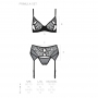 PASSION ECO COLLECTION PRIMULA 3 PIECE SET WITH OPEN BRA BLACK