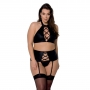 ENSEMBLE 3 PIÈCES NANCY NOIR TAILLE REINE PASSION