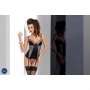PASSION MONTANA CORSET AND THONG BLACK