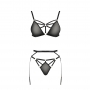CONJUNTO DE 3 PEÇAS MEGGY PRETO DEVIL COLLECTION PASSION