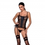 CORSET ET STRING MALWIA NOIR PASSION