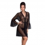 PASSION LOVELIA PEIGNOIR AND THONG BLACK