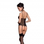 PASSION LOVELIA CORSET AND THONG BLACK 
