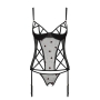 PASSION LOVELIA CORSET AND THONG BLACK 
