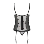 PASSION LOVELIA CORSET AND THONG BLACK 
