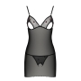 PASSION LOVELIA CHEMISE AND THONG BLACK