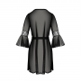 PASSION ECO COLLECTION LEAFA PEIGNOIR AND THONG BLACK