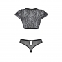 CONJUNTO DE 2 PEÇAS LEAFA BIKINI PRETO ECO COLLECTION PASSION