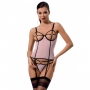 PASSION DEVIL COLLECTION HERA CORSET AND THONG LIGHT PINK