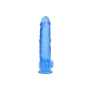 DILDO REALISTA COM TESTÍCULOS CRYSTAL CLEAR 10 /25.4 CM AZUL REALROCK