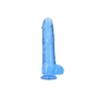 DILDO REALISTA COM TESTÍCULOS CRYSTAL CLEAR 10 /25.4 CM AZUL REALROCK