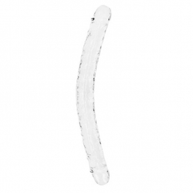 DILDO DOBLE CRYSTAL CLEAR 18 /45 CM TRANSPARENTE REALROCK