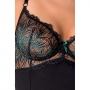 CORSÉ Y TANGA FLORIS NEGRO PASSION