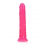 REALROCK SLIM REALISTIC DILDO WITH SUCTION CUP GLOW IN THE DARK 8 /20 CM PINK
