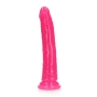 REALROCK SLIM REALISTIC DILDO WITH SUCTION CUP GLOW IN THE DARK 9 /22.5 CM PINK