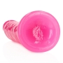 REALROCK SLIM REALISTIC DILDO WITH SUCTION CUP GLOW IN THE DARK 9 /22.5 CM PINK