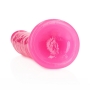 REALROCK SLIM REALISTIC DILDO WITH SUCTION CUP GLOW IN THE DARK 9 /22.5 CM PINK