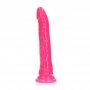REALROCK SLIM REALISTIC DILDO WITH SUCTION CUP GLOW IN THE DARK 9 /22.5 CM PINK