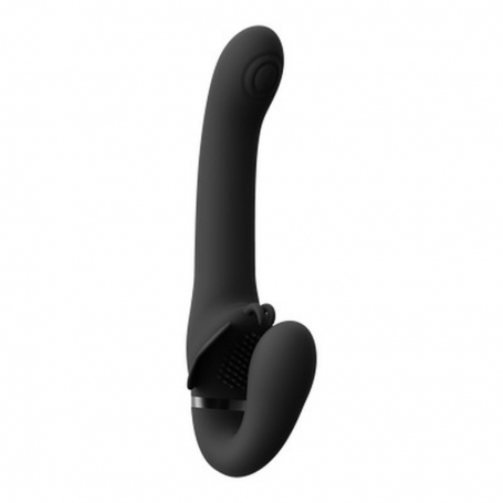 VIVE SATU PULSE-WAVE AND VIBRATING STRAPLESS STRAPON BLACK