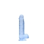 DILDO REALISTA CON TESTICULOS CRYSTAL CLEAR 6 /15 CM AZUL REALROCK