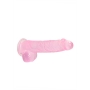 DILDO REALISTA COM TESTÍCULOS CRYSTAL CLEAR 6 /15 CM ROSA REALROCK