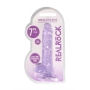 GODE RÉALISTE AVEC TESTICULES CRYSTAL CLEAR 7 /18 CM VIOLET REALROCK