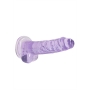 GODE RÉALISTE AVEC TESTICULES CRYSTAL CLEAR 7 /18 CM VIOLET REALROCK