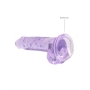 DILDO REALISTA CON TESTICULOS CRYSTAL CLEAR 7 /18 CM MORADO REALROCK