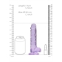GODE RÉALISTE AVEC TESTICULES CRYSTAL CLEAR 7 /18 CM VIOLET REALROCK