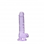 DILDO REALISTA CON TESTICULOS CRYSTAL CLEAR 7 /18 CM MORADO REALROCK