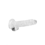 DILDO REALISTA CON TESTICULOS CRYSTAL CLEAR 7 /18 CM TRANSPARENTE REALROCK