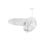 DILDO REALISTA CON TESTICULOS CRYSTAL CLEAR 7 /18 CM TRANSPARENTE REALROCK