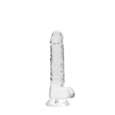 GODE RÉALISTE AVEC TESTICULES CRYSTAL CLEAR 7 /18 CM TRANSPARENT REALROCK