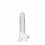 GODE RÉALISTE AVEC TESTICULES CRYSTAL CLEAR 7 /18 CM TRANSPARENT REALROCK