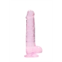 DILDO REALISTA CON TESTICULOS CRYSTAL CLEAR 8 /21 CM ROSA REALROCK