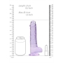 DILDO REALISTA CON TESTICULOS CRYSTAL CLEAR 8 /21CM MORADO REALROCK