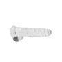 DILDO REALISTA COM TESTÍCULOS CRYSTAL CLEAR 9 /23CM TRANSPARENTE REALROCK