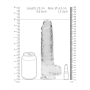 GODE RÉALISTE AVEC TESTICULES CRYSTAL CLEAR 9 /23CM TRANSPARENT REALROCK