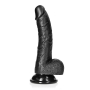 GODE RÉALISTE AVEC TESTICULES CURVED 7 /18CM NOIR REALROCK
