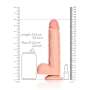 DILDO REALISTA CON TESTICULOS STRAIGHT 9 /23 CM FLESH REALROCK