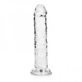 DILDO STRAIGHT REALISTIC CRYSTAL CLEAR 6 /14.5 CM TRANSPARENTE REALROCK
