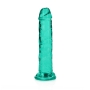 DILDO STRAIGHT REALISTIC CRYSTAL CLEAR 6 /14.5 CM VERDE REALROCK