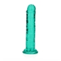 DILDO STRAIGHT REALISTIC CRYSTAL CLEAR 6 /14.5 CM VERDE REALROCK