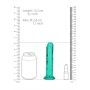 DILDO STRAIGHT REALISTIC CRYSTAL CLEAR 6 /14.5 CM VERDE REALROCK