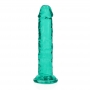 DILDO STRAIGHT REALISTIC CRYSTAL CLEAR 6 /14.5 CM VERDE REALROCK