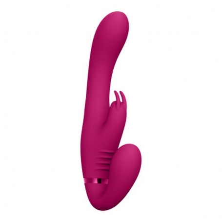 VIVE SUKI VIBRATING STRAPLESS STRAP-ON RABBIT PINK