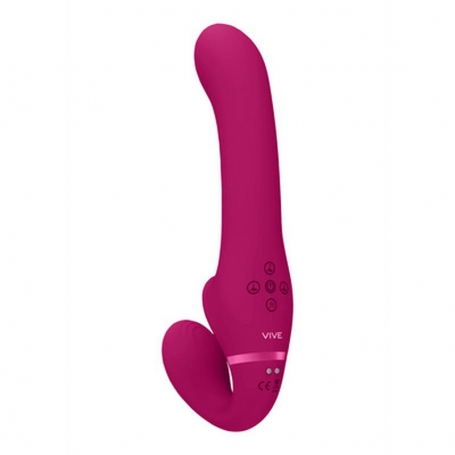 VIVE AI DUAL VIBRATING AIR WAVE TICKLER STRAPLESS STRAPON