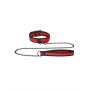 COLLIER EN NÉOPRÈNE ROUGE AVEC LAISSE OUCH!