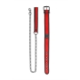 COLLIER EN NÉOPRÈNE ROUGE AVEC LAISSE OUCH!